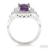 SILVER GEMSTONE & DIAMOND RING