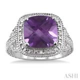 SILVER GEMSTONE & DIAMOND RING