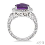 SILVER GEMSTONE & DIAMOND RING