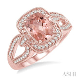 CUSHION SHAPE GEMSTONE & DIAMOND RING
