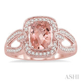 CUSHION SHAPE GEMSTONE & DIAMOND RING