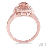 CUSHION SHAPE GEMSTONE & DIAMOND RING