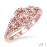 OVAL SHAPE GEMSTONE & DIAMOND RING