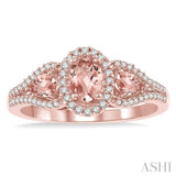 OVAL SHAPE GEMSTONE & DIAMOND RING