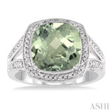 SILVER GEMSTONE & DIAMOND RING