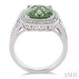 SILVER GEMSTONE & DIAMOND RING