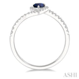 PEAR SHAPE GEMSTONE & DIAMOND RING