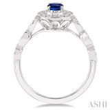 OVAL SHAPE GEMSTONE & DIAMOND RING