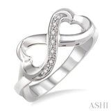 SILVER INFINITY HEART SHAPE DIAMOND RING