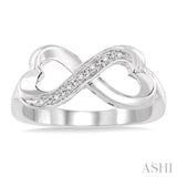 SILVER INFINITY HEART SHAPE DIAMOND RING