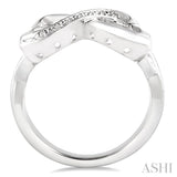 SILVER INFINITY HEART SHAPE DIAMOND RING