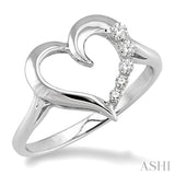 SILVER JOURNEY HEART SHAPE DIAMOND RING