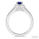 OVAL SHAPE GEMSTONE & DIAMOND RING
