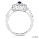 OVAL SHAPE GEMSTONE & DIAMOND RING