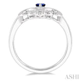GEMSTONE & DIAMOND FLEUR DE LIS RING