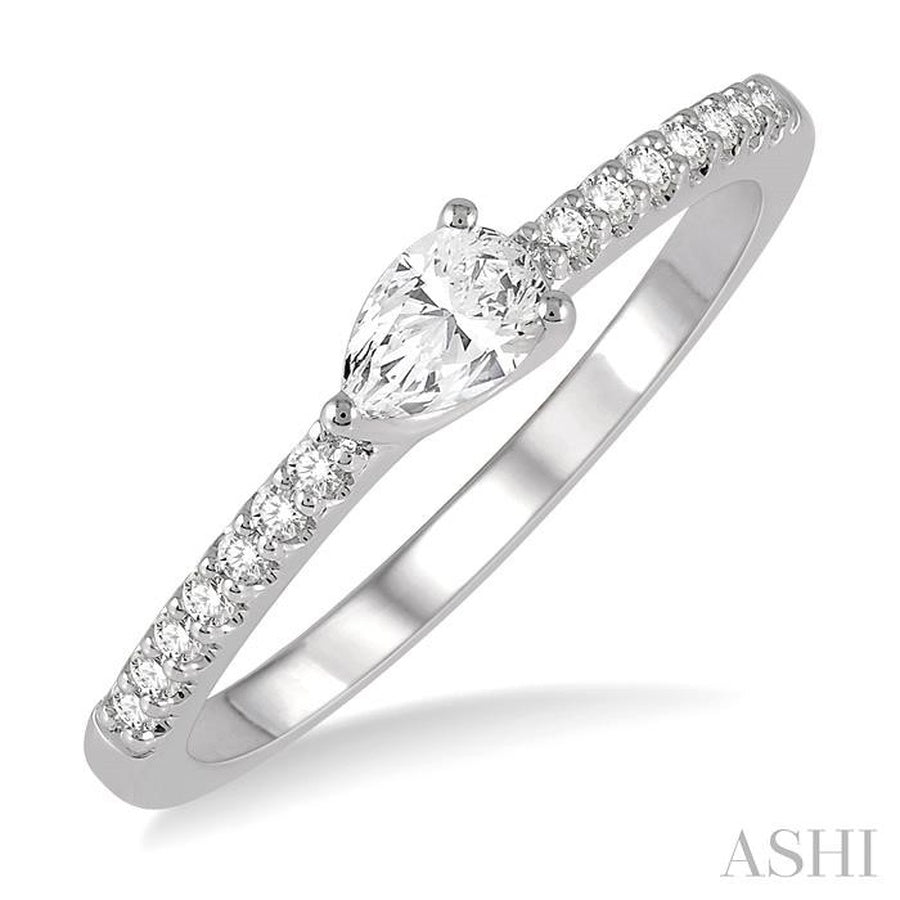 Pear Shape Stack PEAR SHAPE DIAMOND EAST WEST STACK RING โ Feldsteins Jewelers