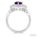 SILVER GEMSTONE & DIAMOND RING