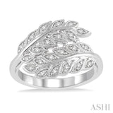 SILVER LEAF DIAMOND RING