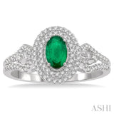 OVAL SHAPE GEMSTONE & DIAMOND RING