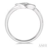 SILVER HEART SHAPE DIAMOND RING