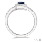 PEAR SHAPE GEMSTONE & DIAMOND RING