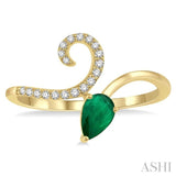 PEAR SHAPE GEMSTONE & DIAMOND RING