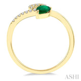PEAR SHAPE GEMSTONE & DIAMOND RING