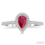 PEAR SHAPE GEMSTONE & DIAMOND RING
