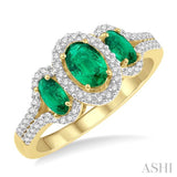 OVAL SHAPE GEMSTONE & DIAMOND RING