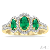 OVAL SHAPE GEMSTONE & DIAMOND RING