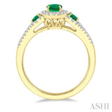 OVAL SHAPE GEMSTONE & DIAMOND RING