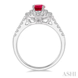 OVAL SHAPE GEMSTONE & DIAMOND RING