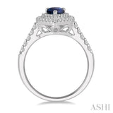 PEAR SHAPE GEMSTONE & DIAMOND RING