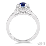 OVAL SHAPE GEMSTONE & DIAMOND RING
