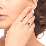 OVAL SHAPE GEMSTONE & DIAMOND RING