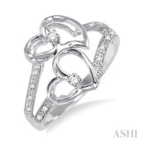 TWIN HEART SHAPE DIAMOND RING