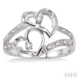TWIN HEART SHAPE DIAMOND RING