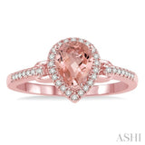PEAR SHAPE GEMSTONE & DIAMOND RING