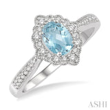 OVAL SHAPE GEMSTONE & DIAMOND RING