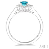 OVAL SHAPE GEMSTONE & DIAMOND RING