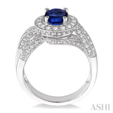 OVAL SHAPE GEMSTONE & DIAMOND RING