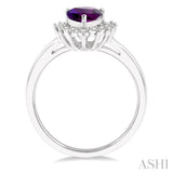 PEAR SHAPE GEMSTONE & DIAMOND RING