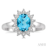 OVAL SHAPE GEMSTONE & DIAMOND RING