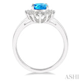 OVAL SHAPE GEMSTONE & DIAMOND RING