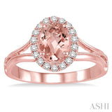 OVAL SHAPE GEMSTONE & DIAMOND RING