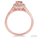 OVAL SHAPE GEMSTONE & DIAMOND RING