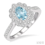 OVAL SHAPE GEMSTONE & DIAMOND RING
