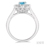 OVAL SHAPE GEMSTONE & DIAMOND RING