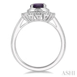OVAL SHAPE GEMSTONE & DIAMOND RING