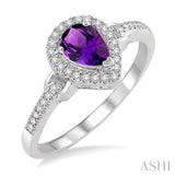 PEAR SHAPE GEMSTONE & DIAMOND RING